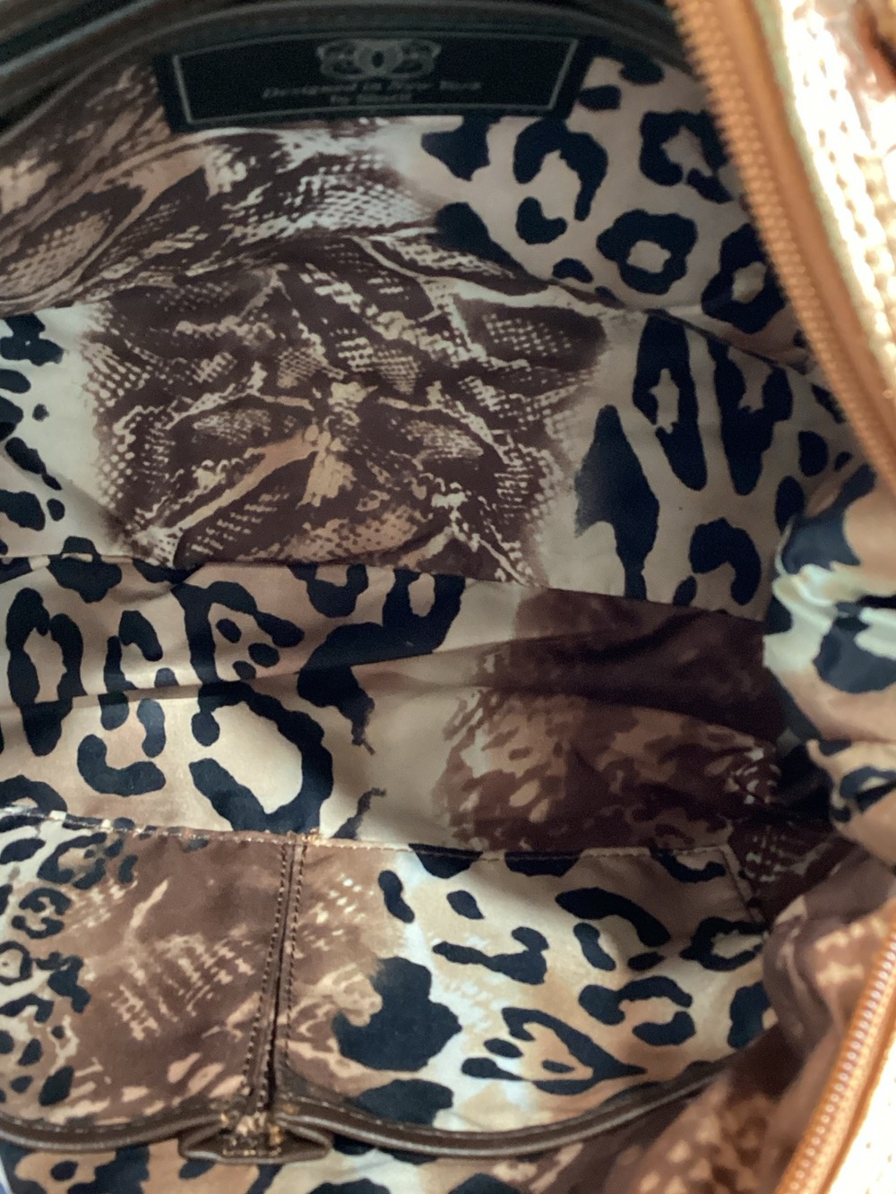 Sharif Rose Copper Woven Embroidered Floral Satchel - Picture 9 of 14